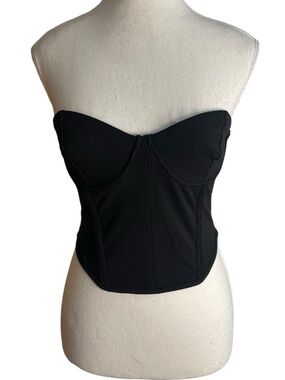 Zara Bustier Crop Tube Top Black